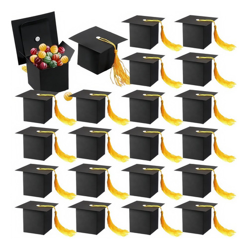 Caja De Regalo De Caramelos Con Forma De Gorro De Graduación