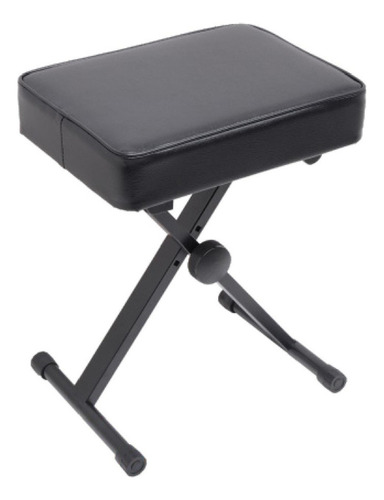 Banqueta Piano Taburete Plegable Para Teclado Joy Bench02 Acolchada Altura Regulable - Negro