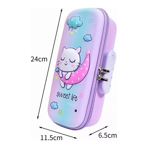 Lapicera 3d Estuche De Lápices Para Niños Astronauta Kawaii Color Morado