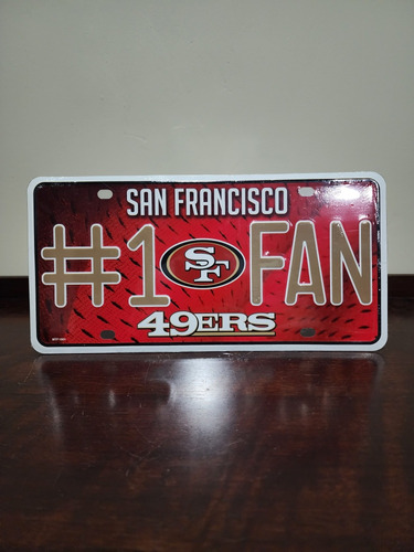 Nfl Placa De Aluminio Para Auto #1fan San Francisco 49ers