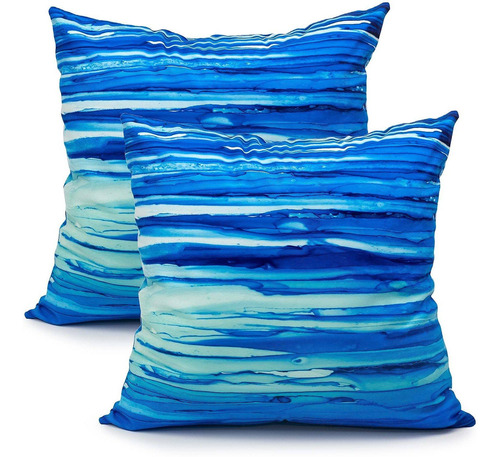 2 Almohada Decorativa Azul Para Sofa Color Marino 20 X