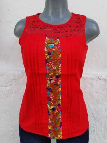 Blusa  Artesanal  Bordada  A  Mano Xl