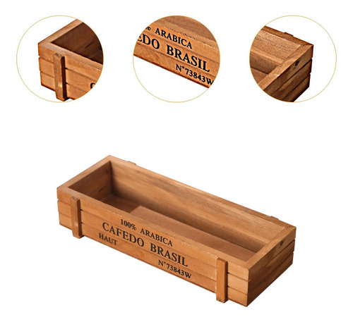 Macetero Rectangular De Madera Para Decoración Del Hogar,
