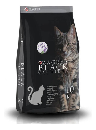 Zagreb Black Cat Litter Arena Sanitaria 10 Kilos x 10kg de peso neto