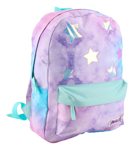 Mochila Muaa 28058 Color Lila Con Aqua Diseño De La Tela Liso