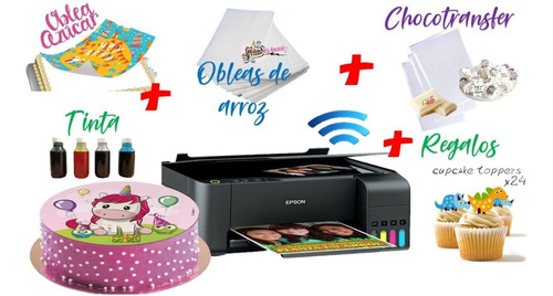 150 Obleas Comestibles + Tinta+regalos+ Impresora Epson Wifi