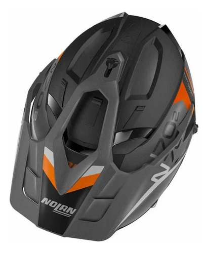 Casco Nolan N70-2 X Bungee N-com 37 Negro/gris/naranja