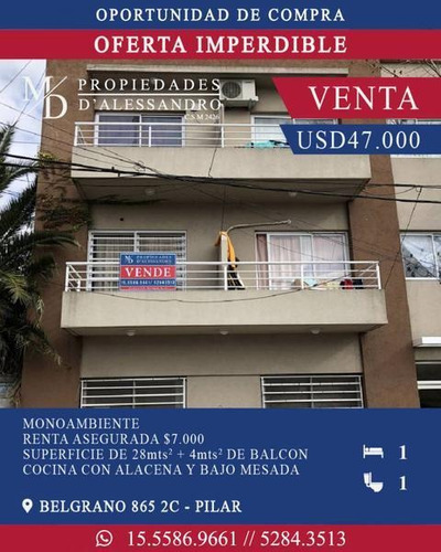 Monoambiente En Venta Pilar Centro