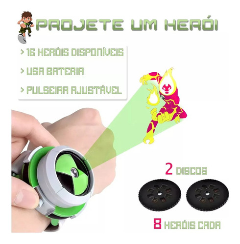 Relógio De Projeção Ben 10 Omnitrix Brinquedo Infantil Glow