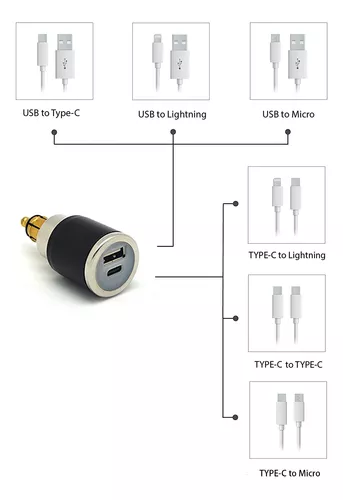 Cliff-top Chargeur Usb Moto Din Type C (hella) Compatible Motos