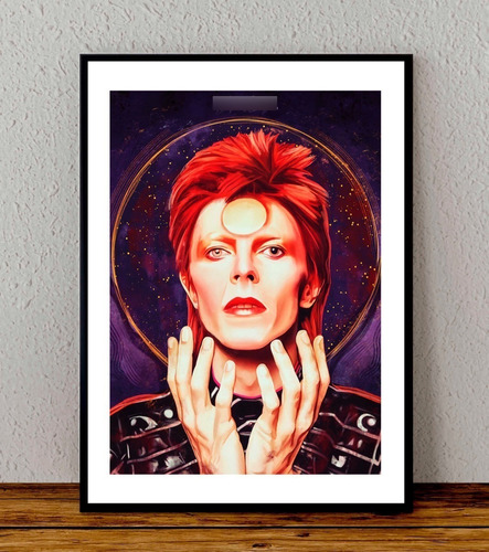 Cuadro 33x48 Poster Enmarcado David Bowie Rock Psicodelico