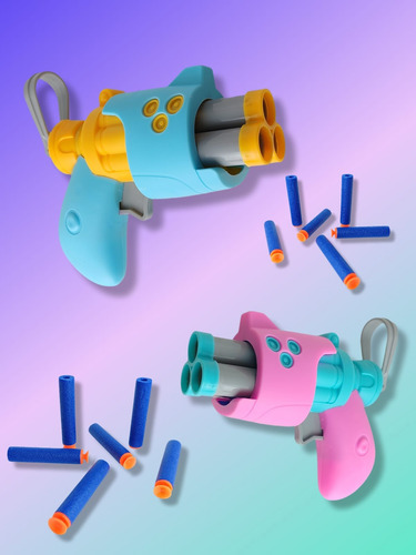 Mini Pistola De Dardos De Espuma En Blister Multicolor