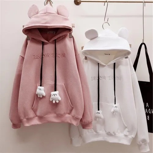 Hoodies Sudadera Con Capucha Versión Coreana Moda Lindo Mickey