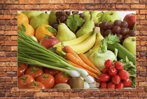 Comprar Cuadro 50x75cm Frutas Y Verduras Alimento Cocina Salud M3