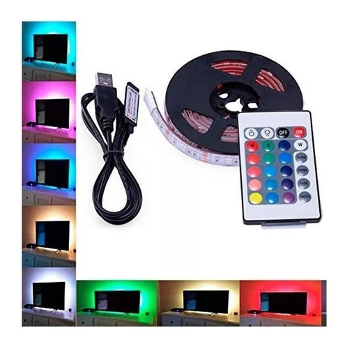 Tira Luces Led Rgb 5050 Usb 2 M Decoracion Gamer Tv Pc Strip