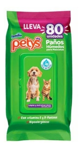 Pañitos Húmedos Petys 80 U. - Unidad a $224