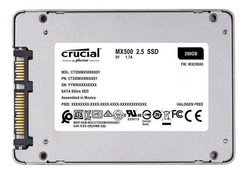 Disco Sólido Ssd Interno Crucial Ct250mx500ssd1 250gb