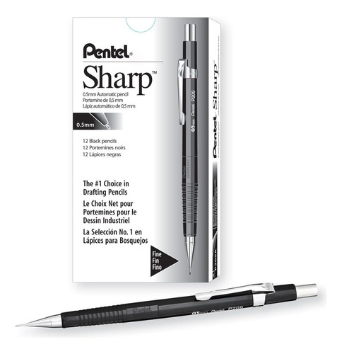 Lápiz Automático Pentel Sharp, Tamaño Mina 0,5 Mm, Barril 12