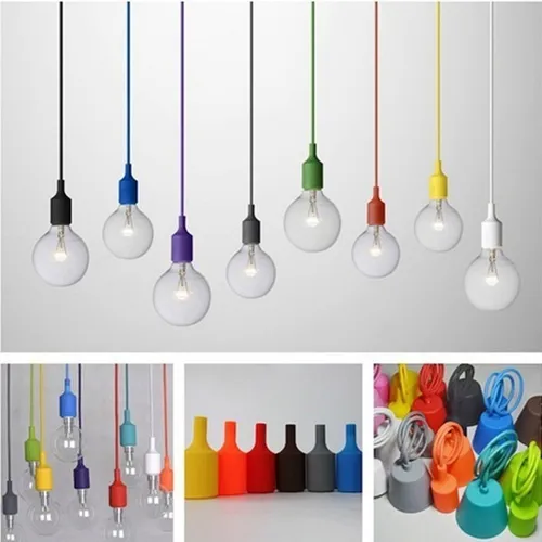 Soquete Colgante E27 Decorativo Colores Silicona 1 Metro