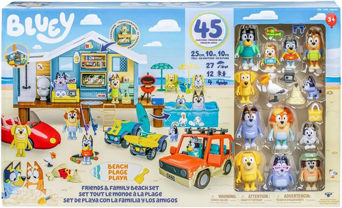 Bluey, Friends & Family Beach Set, Set De Playa 45 Piezas