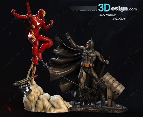 Archivo Stl Impresión 3d - Batman Vs Ironman