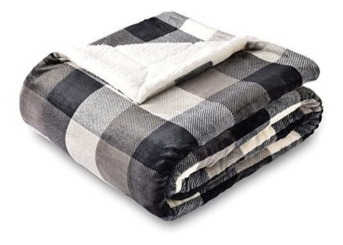 Sochow Sherpa Plaid Fleece Lanzamiento De Manta, 4c5pt