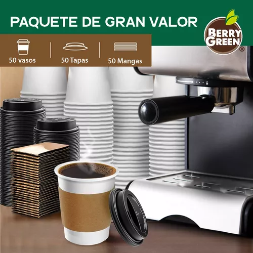 Vasos desechables con tapa para café - Greenvase