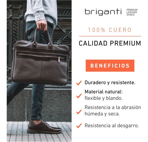 Neceser Hombre Cuero Organizador Briganti Bolso Viaje Valija Color Rojo
