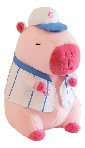 Juguete De Peluche De Capibara, Juguete De 22cm Ropa Rosa