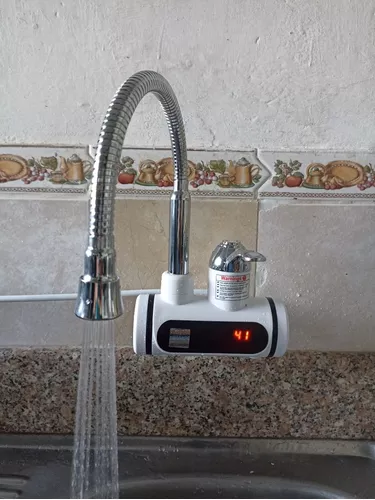 Grifo Electrico Agua Caliente Cocina Baño Lavabo Pared Llave