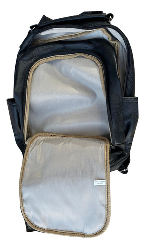 Mochila De Couro Feminina Grande Bolsa De Couro Sua Cor Preto
