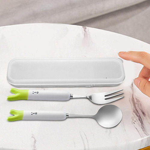2 Cuchara Y Tenedor Reutilizables Con Estuche, Cebollas