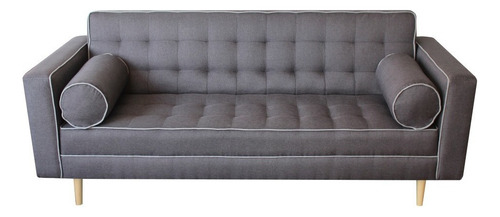Sofa Cama Alocacia - Madera Y Tapiz Color Gris Diseño De La Tela Lino