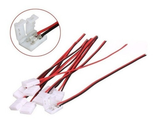 Cable Conector Hebilla Para Tiras De Led 5050 Monocromo X 10