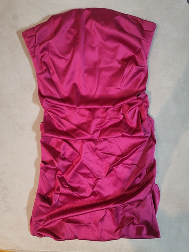 Vestido Strapless Corto Fucsia María Vazquez