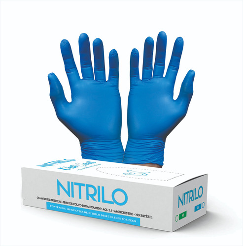 Guantes De Nitrilo Uniseal 100 Piezas Texturizado Sin Polvo