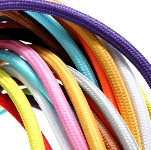Cable Textil Colores Por 10mts Retro Vintage Tela Standard 