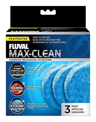 Fluval Almohadilla Filtrante Fina Fx6 Max Clean X3und/ Fauna