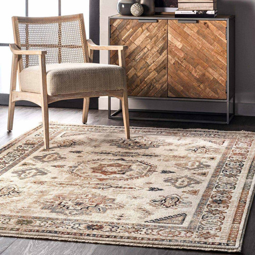   Fading Tribal Medallion Fringe Area Rug, 439 X 539 7,...