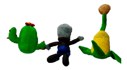 Plantas Vs Zombies Pack 3 Zombie, Elote, Cactus 30cm