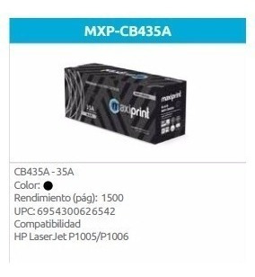 Toner Maxiprint 35a Nuevo 100% Garantizados