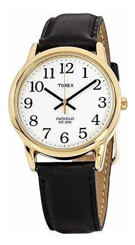 Reloj De Pulsera De Cuero Timex Easy Reader Blanco / Negro