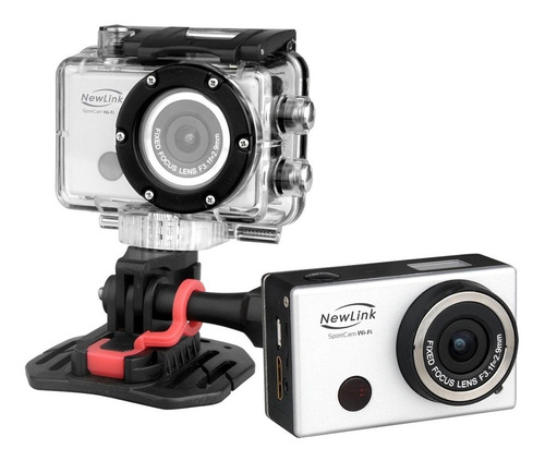 Câmera De Ação Sportcam Wifi Prata 8mp Full Hd Fs101 Newlink
