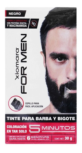 Xiomara For Men Tinte Colorante En Gel Para Barba Y Bigote Tono Negro