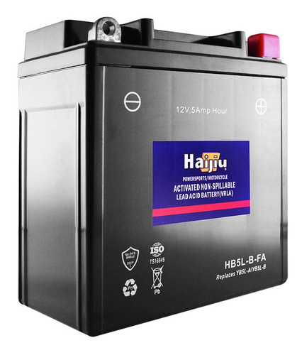 Imagen 2 de 9 de Batería Moto Haijiu Hb5l-b-fa Agm Gel Libre Mantenimiento.