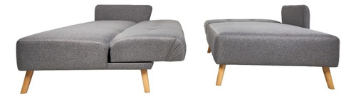 Sala Esquinera Minimalista Moderna Sofa Cama Salas Sillon Color Gris