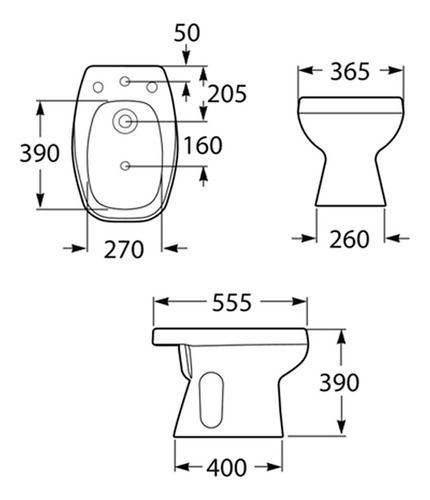 Bidet 1 Agujero Monaco Roca Blanco 6c