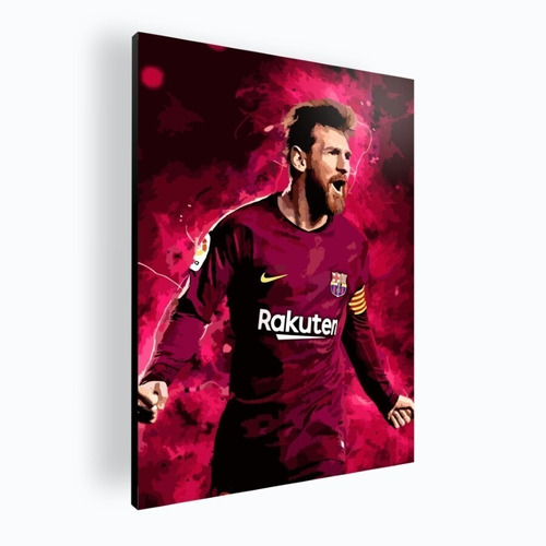 Cuadro Decorativo Poster Messi Fc Barcelona 30x42 Mdf (03)