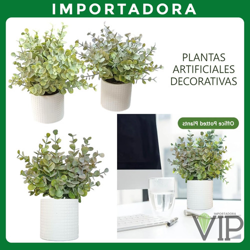 Plantas Artificiales Eucalipto Con Base