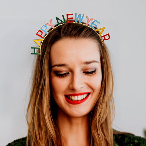 Tiaras De Año Nuevo Para Mujer, Carta De Tocado De Feliz Año